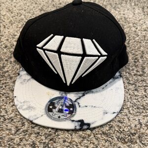 Sole Addiction Hat Black & Gray Adjustable Graphic Snapback Cap Diamond NWT